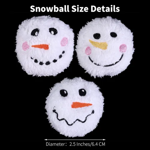 Vista 2 de Aneco Juego de 12 bolas de juguete de nieve, bolas de muñeco de nieve de felpa, pelota de lucha de nieve con una bolsa realista para adultos