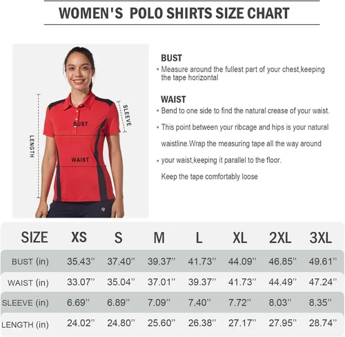 Vista 7 de Popologa Camisa polo de golf para mujer, ligera, absorbe la humedad, de secado rápido, con protección solar UPF 50+