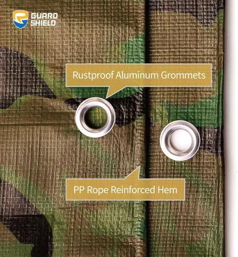 Vista 4 de GUARD SHIELD Lona de camuflaje resistente impermeable de 6 x 6 pies, lona de camuflaje cubierta de polietileno de 10 mil