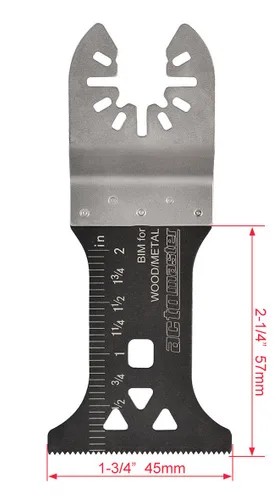 Vista 2 de Hoja de sierra oscilante bimetálica de 1-3/4" para herramienta oscilante multiherramienta, paquete de 8
