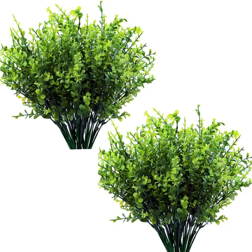 Vista 39 de PASYOU Planta artificial de Aglaonema, plantas falsas de Codiaeum Variegatum, 2 unidades, arbustos de plástico de hoja perenne de magnolia