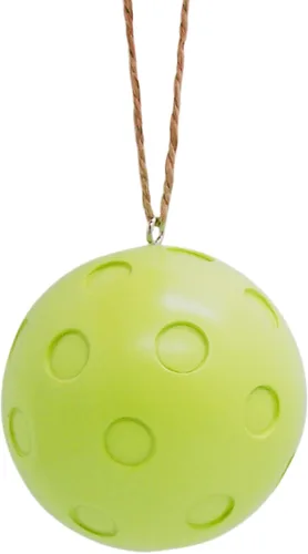 Vista 4 de Adorno de pickleball verde brillante, decoración navideña colgante, decoración única para árbol de Navidad, 2.5 pulgadas