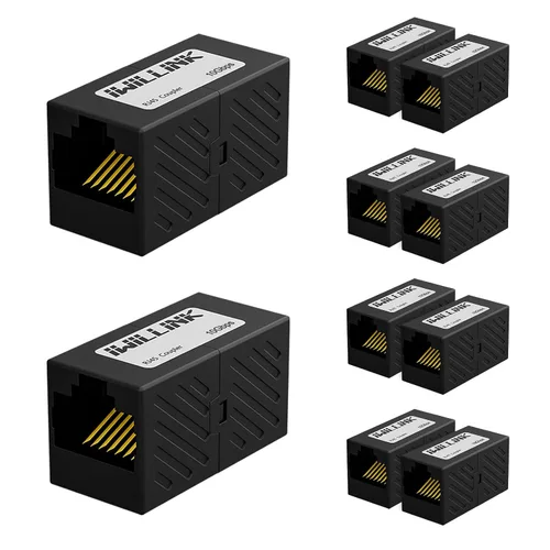 Vista 15 de iwillink Conector Ethernet RJ45, hembra a hembra, paquete de 5, color negro
