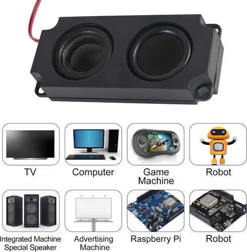 Vista 5 de 2pcs 5W 8 ohmios mini altavoz de gama completa doble cavidad publicidad máquina pequeña altavoz 3.3V 5V con JST-PH2.0.197 in-2 pin interfaz