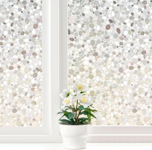 Vista 9 de LEMON CLOUD Película opaca total para ventana, adhesivos de vinilo, calcomanías decorativas 3D con efecto vitral para vidrio, cobertura estática