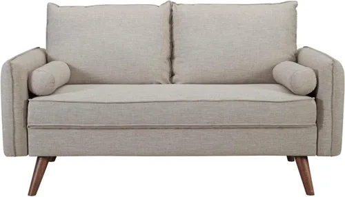 Vista 4 de Modway EEI-3091 Revive - Sofá biplaza tapizado de tela moderna contemporánea en beige