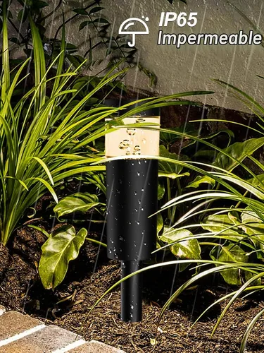 Vista 3 de Luces de Sendero Paisajístico de Bajo Voltaje de 5W con Conectores 12V Iluminación Paisajística Exterior Luces LED de Poste de Sendero Cableadas