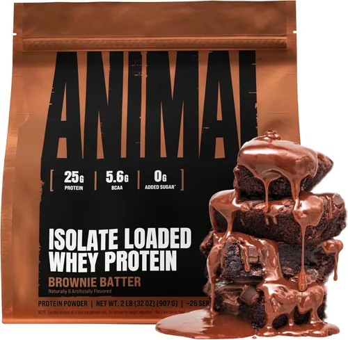Vista 18 de Animal Whey Protein Isolate Powder 25g Protein Banana Split 2lb