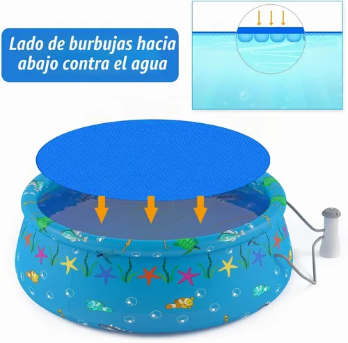 Vista 3 de Wesiti - Cubierta solar de piscina de 5 pies para calefacción de piscina, 3 piezas