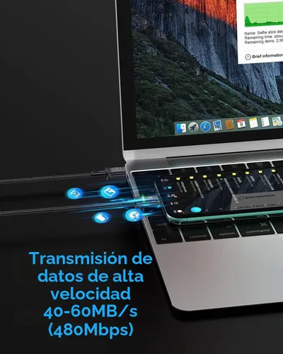 Vista 3 de Kuulaa Paquete de 3 cables de carga magnéticos, cable Lightning magnético, cargador de teléfono magnético de 3 A, carga rápida con puntas de carga 3