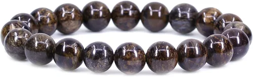 Vista 27 de Amandastone Pulsera elástica de cuentas redondas de 0.394 in con piedras preciosas naturales de 7 pulgadas Bloodstone africano