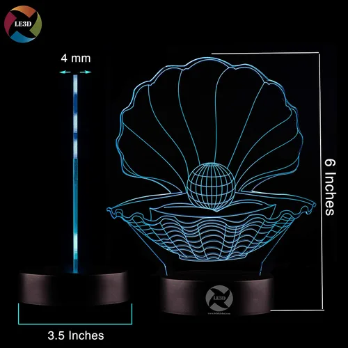 Vista 4 de Luz nocturna de ilusión óptica 3D – Lámpara de 7 LED que cambia de color – Luz suave fría segura para niños – Solución para pesadillas – Vieira