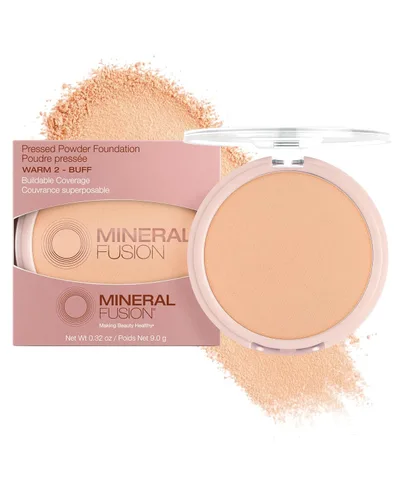 Vista 15 de Mineral Fusion Base de maquillaje en polvo prensado, polvo facial con acabado mate para piel clara con subtonos rosa/rojo, maquillaje natural