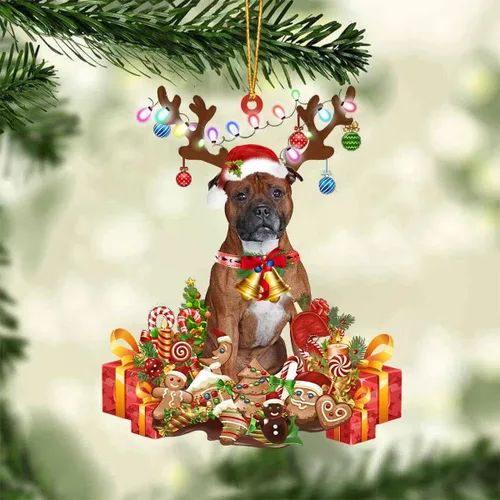 Vista 17 de Nazenti Adorno de Navidad personalizado de reno de Alaskan Malamute – Adorno de perro personalizado para amantes de las mascotas, acrílico plano