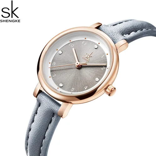 Vista 6 de SHENGKE Reloj de cuero para mujer, reloj de lujo para mujer, resistente al agua, para mujer