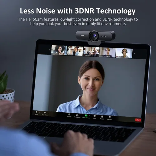 Vista 6 de NexiGo HelloCam, cámara web 1080P con Windows Hello, verdadera privacidad, obturador electrónico automático, cámara de computadora, micrófono