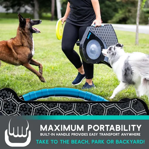 Vista 9 de Franklin Pet Supply Co. - Lanzador automático de discos para perros - Ready Set Fetch - Juguete lanzador portátil para perros - Funciona