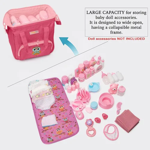 Vista 3 de HappyVk - Bolsa de pañales para muñecas y portabebés para niños.