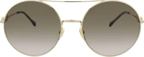 Vista 2 de Gucci GG 0878S 002 - Gafas de sol redondas de metal dorado con lente degradado marrón