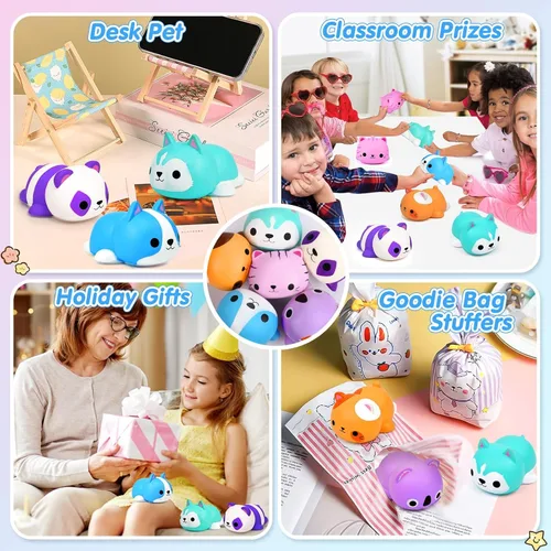 Vista 7 de Pelotas de Estrés de Gato Squishies para Adultos y Niños: 6 piezas de Juguetes Sensoriales Jumbo Animal Squishies de Levantamiento Lento