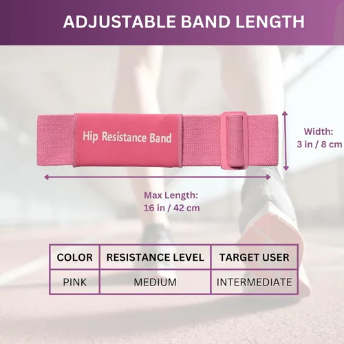 Vista 2 de Adjustable Fabric Resistance Bands, Non-Slip Exercise Bands for Men and Women, Perfect Workout Bands for Glutes and Lower Body Training - 1 Pack