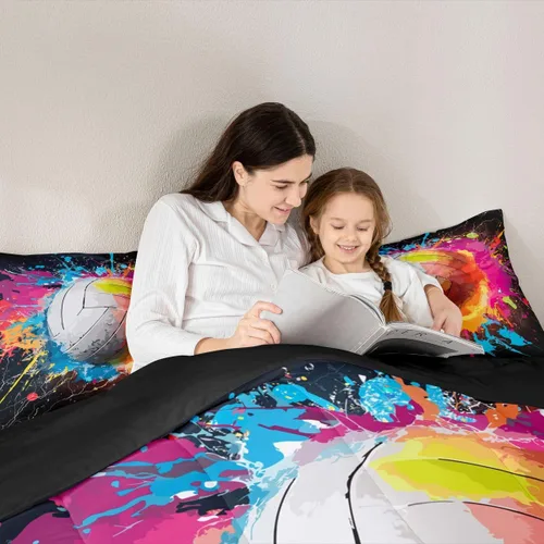 Vista 87 de Juego de ropa de cama de baloncesto para niños y adolescentes, juego de edredón deportivo para niños, tamaño matrimonial, suave, ligero, decoración