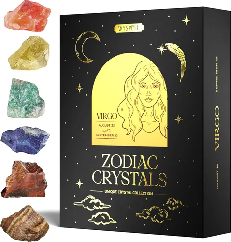 Vista 10 de Wyspell Juego de Cristales de Acuario – 6 Cristales de Acuario en Bruto y Piedras Curativas – Regalos de Acuario para Mujeres – Regalos