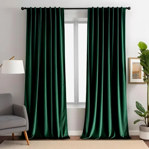 Vista 44 de Cortinas opacas de terciopelo negro para sala de estar, 52 pulgadas de ancho x 63 pulgadas de largo, cortinas opacas de lujo para dormitorio