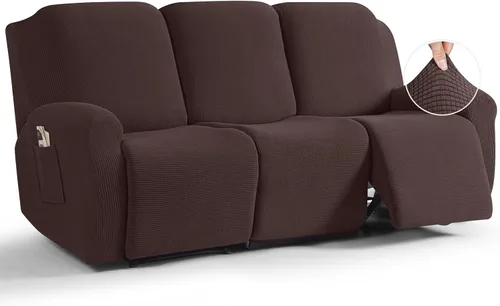 Vista 26 de TAOCOCO Funda reclinable de 4 piezas, funda elástica para sofá reclinable de 4 piezas, funda reclinable con 1 asiento, protector de sofá suave