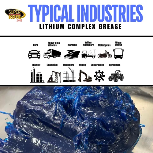 Vista 2 de Grasa compleja de litio Lubricante Superkote 2000 Multipurpose NLGI 2 EP Alta temperatura Automotriz Construcción Industria