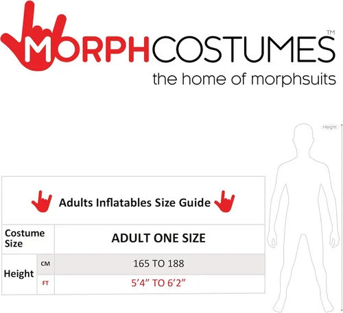 Vista 6 de Morph Disfraz inflable de panda gigante, talla única, color negro y blanco, Negro/Blanco