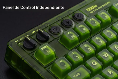 Vista 5 de Teclado mecánico retro 8Bitdo de 87 teclas para PC y Android - Xbox Edition Officially Licensed, Bluetooth/2.4G/USB-C, RGB Backlight, Hot