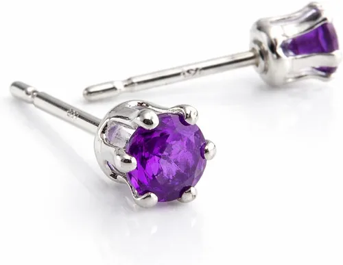 Vista 14 de 3-4mm Sterling Silver Birthstone Stud Earrings, 6-Prong