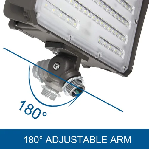 Vista 4 de DAKASON Paquete de 2 focos LED de 100 W para exteriores, fotocélula del atardecer al amanecer, montaje ajustable para nudillos, 13000 lm 5000 K