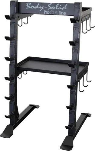 Vista 2 de Body-Solid (SAR100) Estante de accesorios, estante de accesorios de gimnasio comercial y en casa, organización de almacenamiento compacta