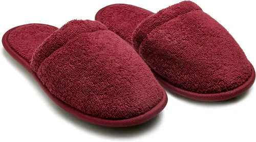 Vista 4 de Arus Pantuflas de algodón turco para hombre, de felpa de rizo para spa y baño