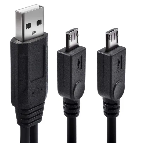 Vista 2 de UCEC Cable de carga doble micro USB Splitter que alimenta hasta dos dispositivos micro USB a la vez desde un solo puerto USB (paquete de 1)
