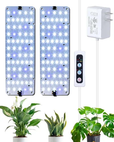 Vista 12 de Panel de luz de cultivo para plantas de interior, luz LED ultrafina de espectro completo de 20 W para estante y gabinete, regulable con temporizador