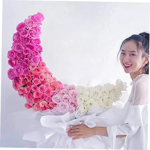 Vista 7 de IWOWHERO 2pcs Flor Barro Luna Forma Esponja Flor Ladrillo para Arreglo Floral Suministros