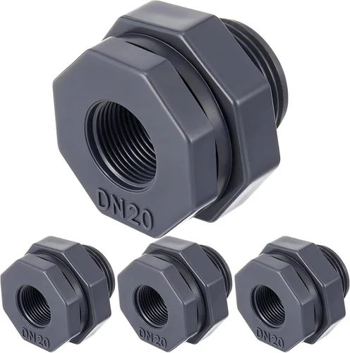 Vista 9 de 4 unids 1 pulgada mamparo montaje PVC Npt tanque conector