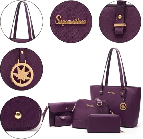Vista 3 de Soperwillton - Juego de bolsas para mujer a la moda, 5