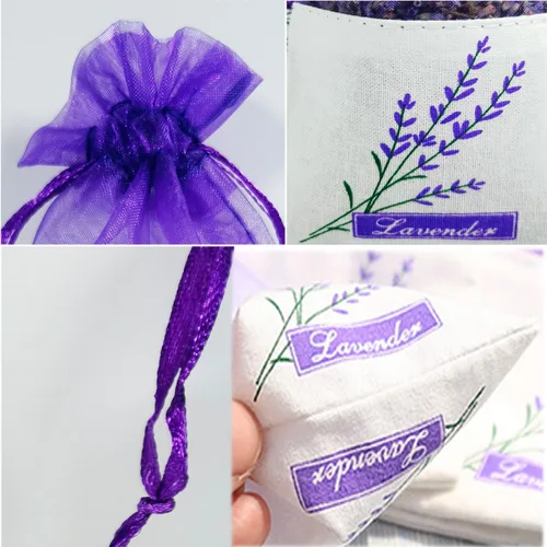 Vista 4 de Sanrich 50 bolsas de lavanda vacías con cordón morado para regalo (deeo Purple-drawsrting)