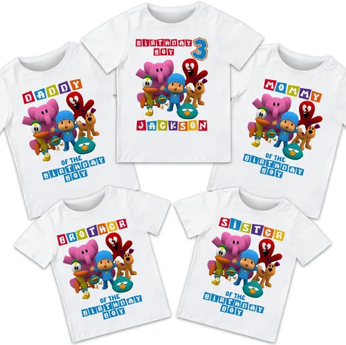 Vista 2 de Pocoyo Birthday Shirt, Pocoyo Shirt, Pocoyo Birthday Party, Birthday Pocoyo, Matching Family T-Shirt, Pocoyo birthday shirt