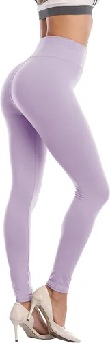 Vista 4 de Pantalones de yoga de cintura alta para mujer, leggings de tobillo ultra suaves, elásticos, opacos, ajustados, pantalones de entrenamiento