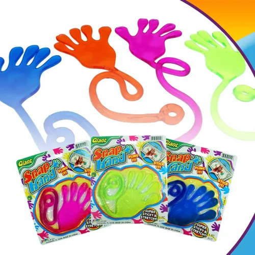 Vista 5 de JA-RU Juguete gigante de manos adhesivas a presión (1 paquete surtido), juguete grande y elástico para manos adhesivas para niños. Recuerdos