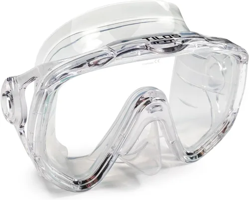 Vista 11 de Tilos Titanica, máscara de lente única para buceo y snorkel (negro, adulto)