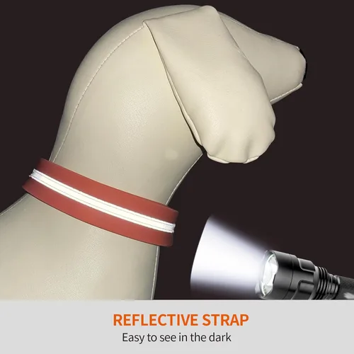 Vista 5 de NIMBLE Collar de perro impermeable para mascotas, ajustable, reflectante, duradero, flexible, de nailon con revestimiento de polímero, collares