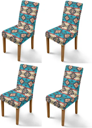 Vista 33 de Rnyleeg Juego de 1 fundas para sillas étnicas para sala de estar, sin brazos, estampado tribal azteca, elásticas, fundas protectoras para sillas
