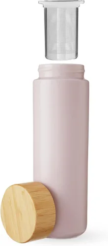 Vista 8 de Pinky Up Tatyana - Taza de cerámica con infusor de té de acero inoxidable, taza de viaje con tapa para té de hojas sueltas, perfecta para rutinas