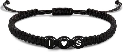 Vista 147 de Pulseras con iniciales para mujeres y hombres, regalos para novia, novio, pulseras de letras "I Love You", regalos para ella, él, mejor amigo